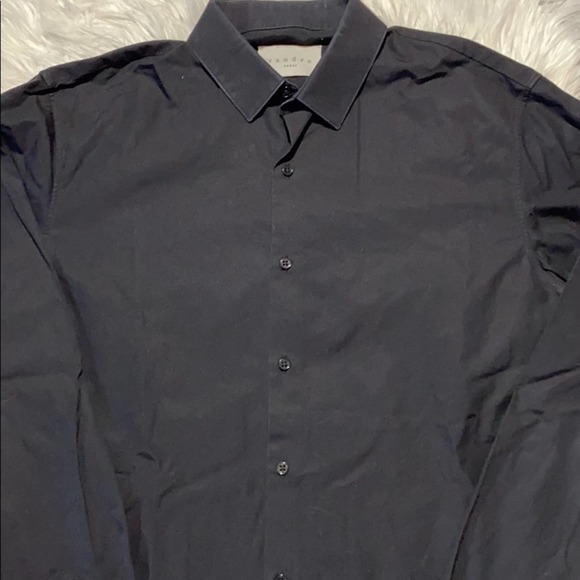 SOLD! Men’s Sandro Black Long Sleeve Dress Shirt - Picture 2 of 6